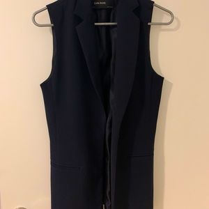 Zara navy blue long vest size S